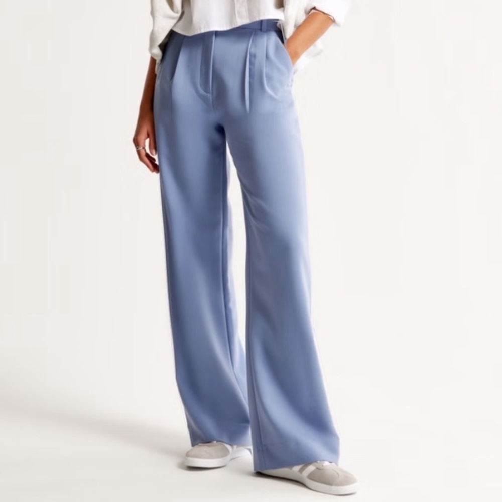 Abercrombie & Fitch Sloane Tailored Pant Trouser High-Waisted size 26 short blue